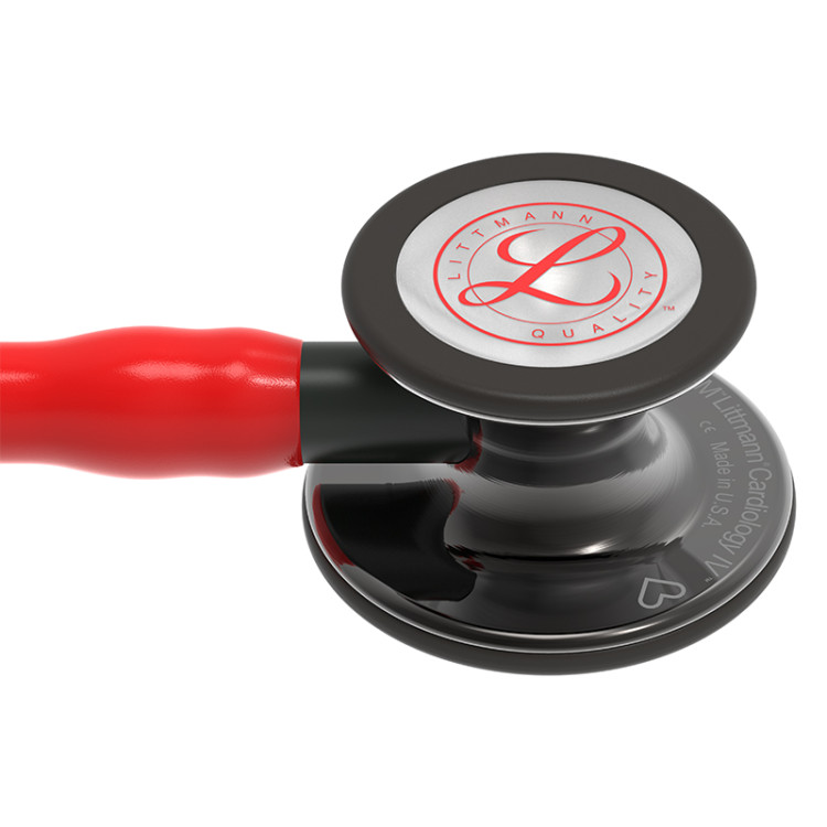 Стетоскоп Littmann Cardiology IV с красной трубкой, длиной 69 см, акустическая головка черная , 6182