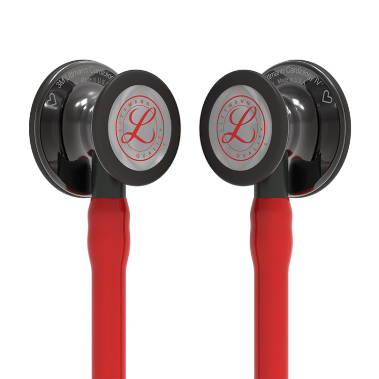 Стетоскоп Littmann Cardiology IV с красной трубкой, длиной 69 см, акустическая головка черная , 6182