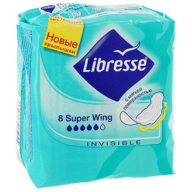 Прокладки женские Либресс / Libresse Invisible Super для интенсивных выделений, впитывает, защищает, 8 шт