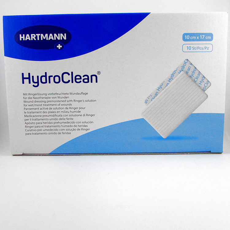 Повязка гидроактивная HydroClean (Гидроклин) 10х17см, с раствором Рингера и антисептиком, 609232