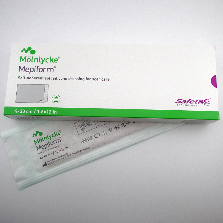 Пластырь Mepiform (Мепиформ),  4х30см, силиконовый от рубцов самоклеящийся, 293600 (293100)