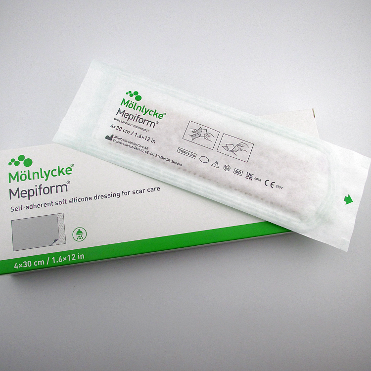 Пластырь Mepiform (Мепиформ),  4х30см, силиконовый от рубцов самоклеящийся, 293600 (293100)