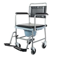 Кресло-каталка Barry W2 Valentine с туалетным устройством на 4-х колесах с тормозами, нагрузка до 100кг, 5019W2P  