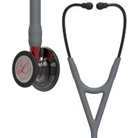 Стетоскоп Littmann Cardiology IV с серой трубкой, длиной 69 см, акустическая головка дымчатая, стебель красный,  6183