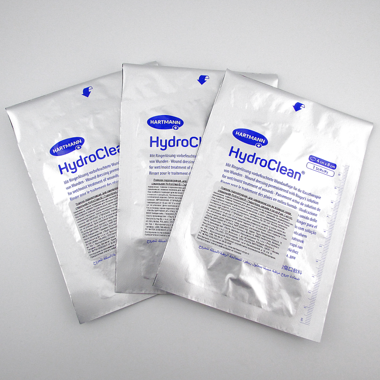 Повязка гидроактивная HydroClean (Гидроклин)  4х8см, с раствором Рингера и антисептиком, 609222