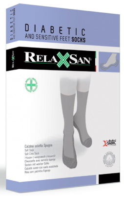 Носки диабетические Relaxsan Diabetic Socks X-Static с серебрянной нитью и махровой стелькой, без компрессии, 550P