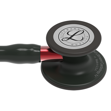 Стетоскоп Littmann Cardiology IV с черной трубкой, длиной 69 см, акустическая головка черная,стебель красный, 6200
