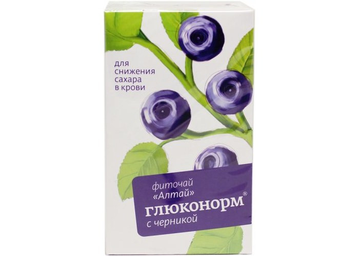 Фиточай Алтай №11 глюконорм с черникой, напиток травяной, инсулиноподобное действие, 2 гр, 20 шт. в уп., Алтайский кедр