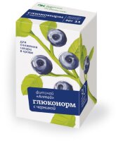 Фиточай Алтай №11 глюконорм с черникой, напиток травяной, инсулиноподобное действие, 2 гр, 20 шт. в уп., Алтайский кедр