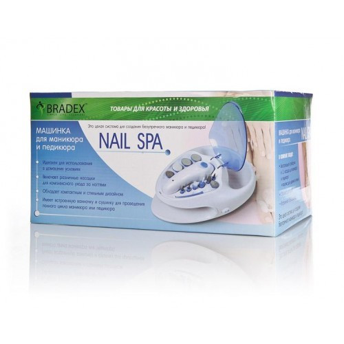 Машинка для маникюра и педикюра Nail Spa, встроенная ванночка, в комплекте 11 насадок, шлифует, полирует ногти, KZ0148