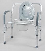 Кресло-туалет Valentine 10589 для полных людей с регулировкой высоты, нагрузка до 180кг, алюминий, цвет серый