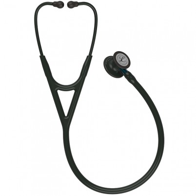 Стетоскоп Littmann Cardiology IV с черной трубкой, длиной 69 см, акустическая головка черная, стебель голубой,  6201
