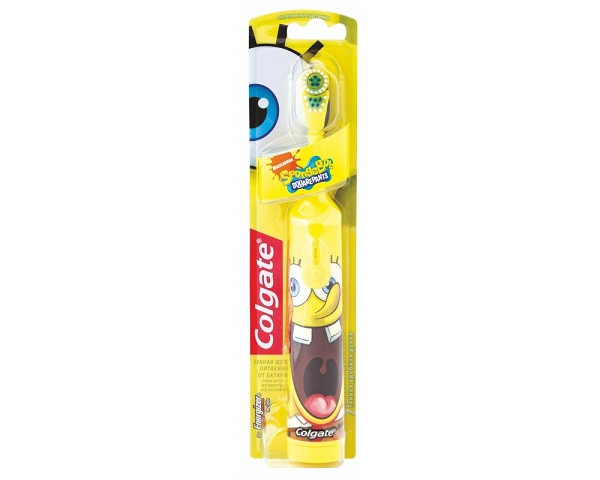 Щетка Colgate (Колгейт) зубная электрическая детская Sponge Bob/Barbie/Spiderman с маленькой головкой и ультрамягкими щетинками