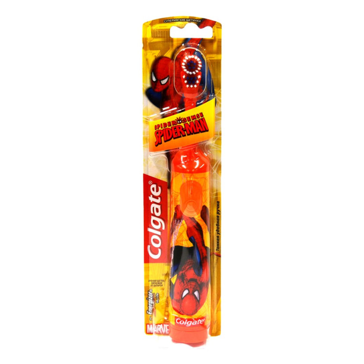 Щетка Colgate (Колгейт) зубная электрическая детская Sponge Bob/Barbie/Spiderman с маленькой головкой и ультрамягкими щетинками