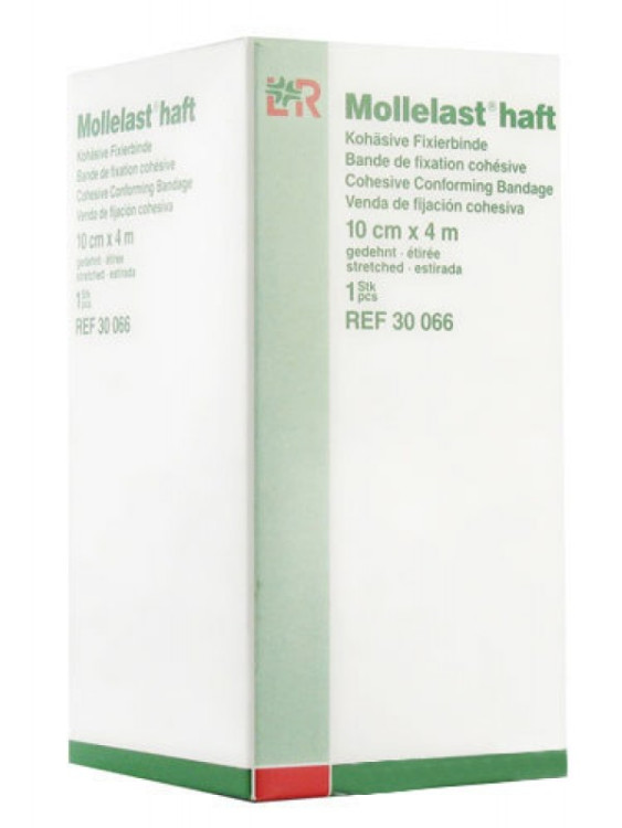 Бинт Mollelast Haft (Моллеласт Хафт) самофиксирующийся для наложения повязок, 10см х 4м, 30066