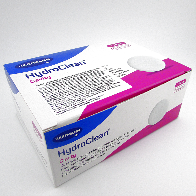 Повязка гидроактивная HydroClean Cavity (Гидроклин кэвити)  д. 4см, с раствором Рингера и антисептиком,609002