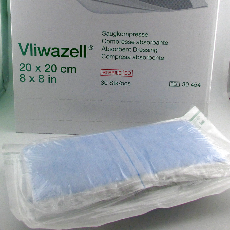 Повязка Фливацель (Vliwazell) абсорбирующая, для ран с высокой экссудацией, стерильная, 20х20см, 30шт, 30454