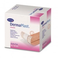 Пластырь на рану DermaPlast classic, гипоаллергенный, текстильный материал, телесный цвет, рулон 5м х 6см, 535061