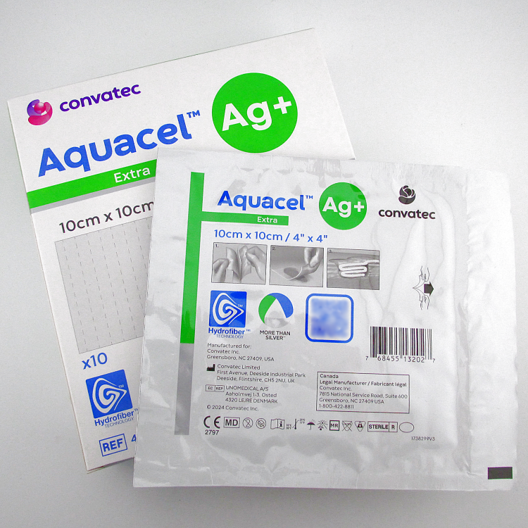 Повязка с серебром Аквасель Экстра Ag+ (Aquacel extra Ag+) 10х10см, стерильная антимикробная, 413567