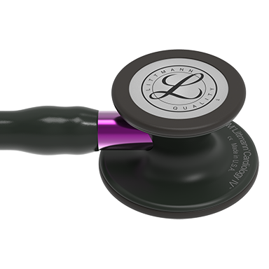 Стетоскоп Littmann Cardiology IV с черной трубкой, длиной 69 см, акустическая головка черная, стебель фиолетовый, 6203