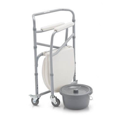 Кресло-туалет Armed FS693 коляска с санитарным оснащением (с колесами и комплектом ножек), сиденье и емкость съемные