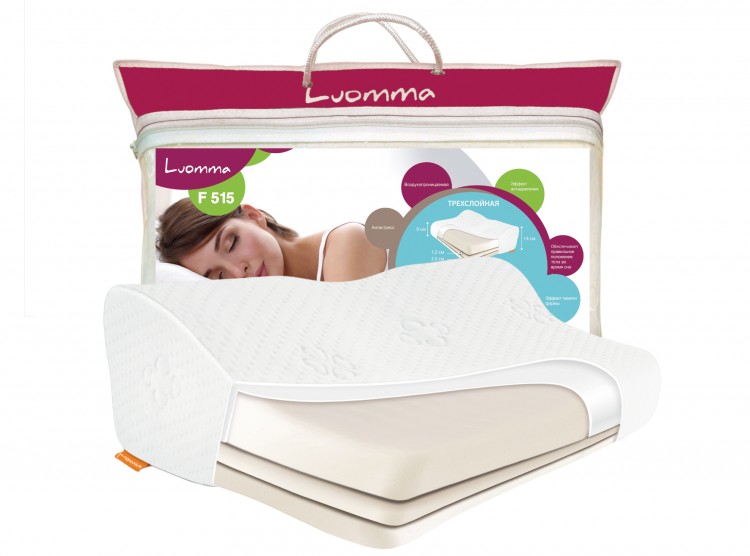 Подушка ортопедическая Luomma (Луомма) с эффектом памяти поддержит ...