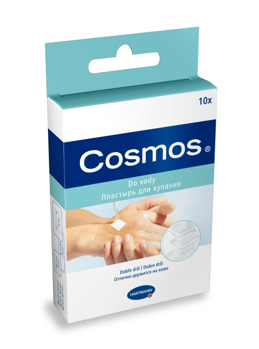 Пластырь Cosmos Aqua (Космос Аква) набор для ухода за небольшими ранами, 3 популярных размера, 10шт, 535523