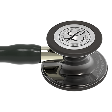 Стетоскоп Littmann Cardiology IV с черной трубкой, длиной 69 см, акустическая головка дымчатая, стебель шампанское, 6204