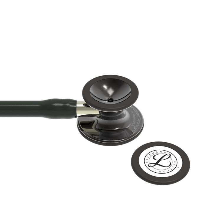 Стетоскоп Littmann Cardiology IV с черной трубкой, длиной 69 см, акустическая головка дымчатая, стебель шампанское, 6204