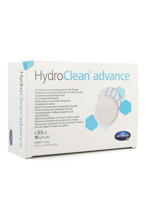 Повязка HydroClean  Advance (Гидроклин Эдванс) с раствором Рингера и антисептиком для очищения раны круглая 5.5см, 609666