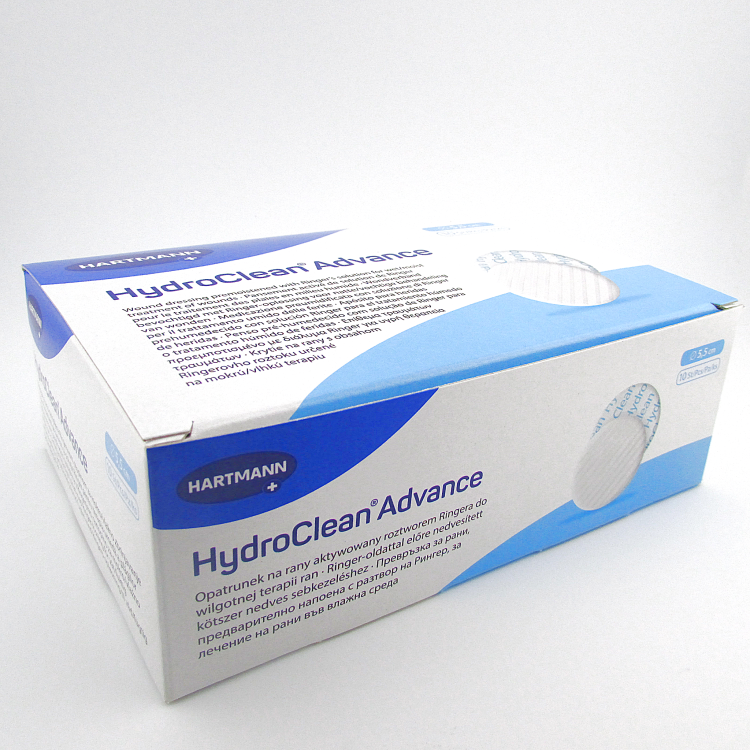 Повязка HydroClean Advance (Гидроклин Эдванс) д 5.5см, с раствором Рингера и антисептиком, 609666