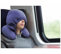 Подушка для путешествий Luomma (Луомма) рогалик с капюшоном для отдыха в дороге, размер 52х33, LUMF-522
