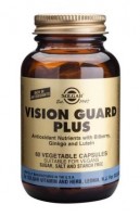 Vision Guard Plus Solgar сохраняет здоровье глаз, источник витаминов А, С, Е, В 2, ниацина, лютеина, цинка, меди, 60шт