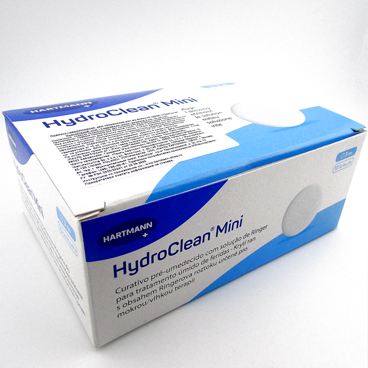 Повязка гидроактивная HydroClean mini (ГидроКлин мини) д 3см, с раствором Рингера и антисептиком, 609001