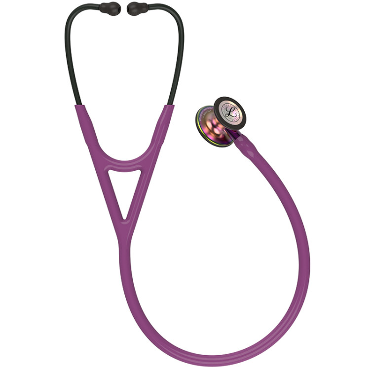 Стетоскоп Littmann Cardiology IV с сливовой трубкой, длиной 69 см, акустическая головка радужная, стебель фиолетовый, 6205