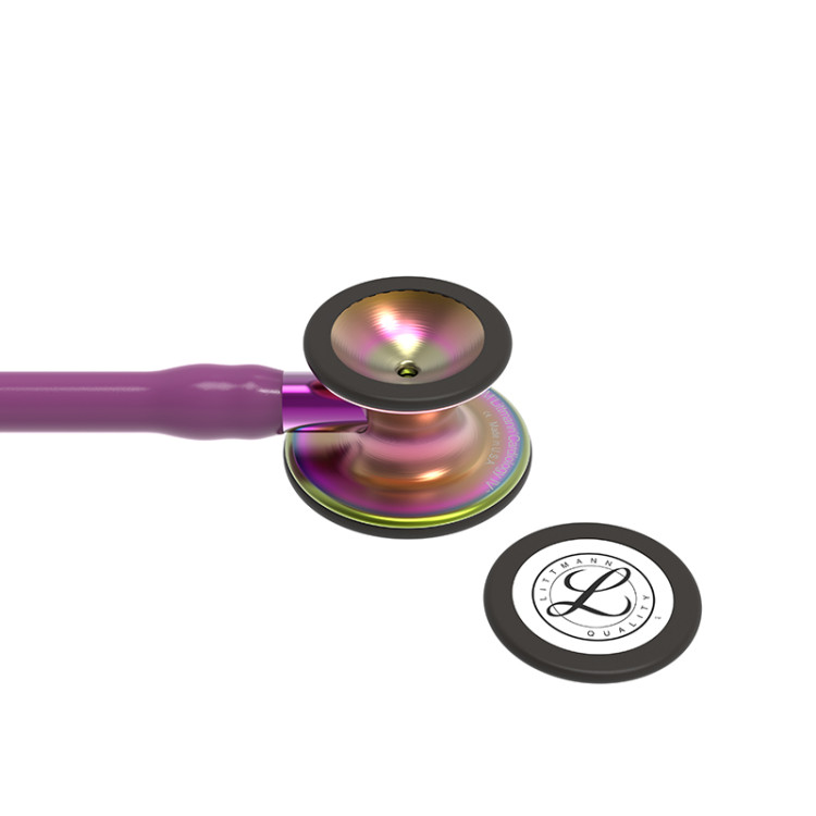 Стетоскоп Littmann Cardiology IV с сливовой трубкой, длиной 69 см, акустическая головка радужная, стебель фиолетовый, 6205