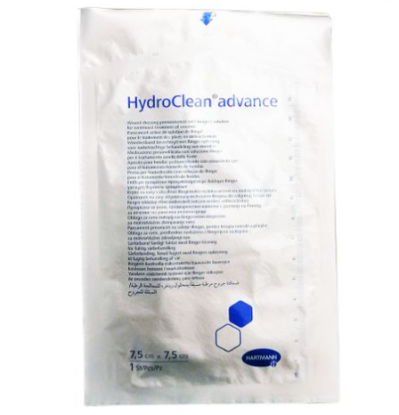 Повязка HydroClean Advance (Гидроклин Эдванс) с раствором Рингера для очищения раны 7.5х7.5см, 609668