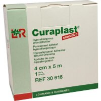 Пластырь Curaplast (Курапласт) для чувствительной кожи с подушечкой для закрытия мест инъекций 4см х5м, 30616