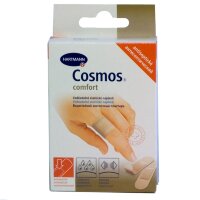 Пластырь Cosmos Comfort (Космос Комфорт) водоотталкивающий антисептический телесный в 2-х размерах, 20шт, 535873