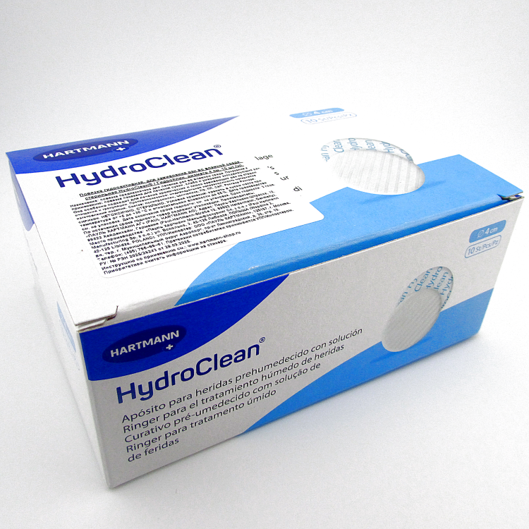 Повязка гидроактивная HydroClean (Гидроклин) д 4см, с раствором Рингера и антисептиком, 609220 (609320)