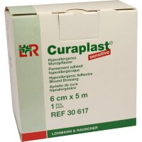 Пластырь Curaplast (Курапласт) для чувствительной кожи с подушечкой для закрытия мест инъекций рулон 6см х5м, 30617