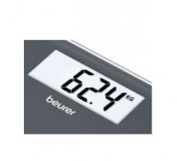 Весы напольные Beurer 213 Darksilver для контроля массы тела с нагрузкой до 180кг, ультраплоские с большим LCD дисплеем