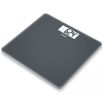 Весы напольные Beurer 213 Darksilver для контроля массы тела с нагрузкой до 180кг, ультраплоские с большим LCD дисплеем
