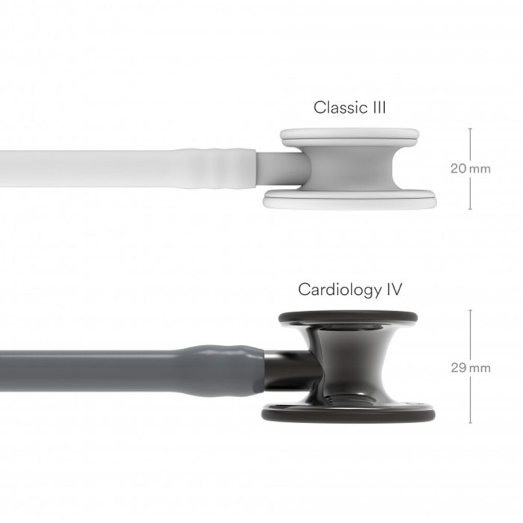 Стетоскоп Littmann Cardiology IV, двухканальная трубка цвет серый, двусторонняя головка цвет дымчатый, ствол дымчатый, 69см, 6238