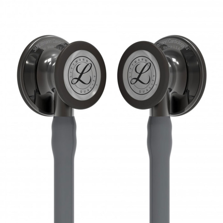 Стетоскоп Littmann Cardiology IV, двухканальная трубка цвет серый, двусторонняя головка цвет дымчатый, ствол дымчатый, 69см, 6238