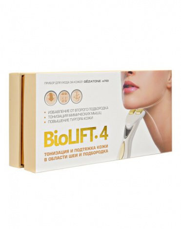 Миостимулятор для шеи и подбородка Gezatone Biolift4, идеальные контуры лица и ровная кожа, морщины сокращаются, m703