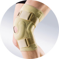 Бандаж на коленный сустав Orto NKN-139 с шарнирами, стабилизирует коленную чашечку массаж и согревание, бежевый