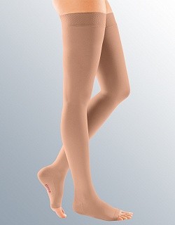 Чулки Mediven comfort унисекс 1-го класса компрессии с резинкой на силиконе и открытым носком, СО159/СО169