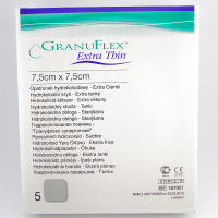 Повязка Грануфлекс (Granuflex xthin) 7.5х7.5см, супертонкая гидроколлоидная для слабо экссудативных ран, 187951