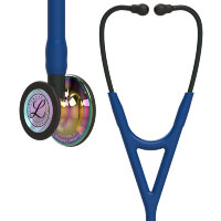 Стетоскоп Littmann Cardiology IV с небесно-голубой трубкой, длиной 69 см, акустическая головка радужная, стебель черный, 6242